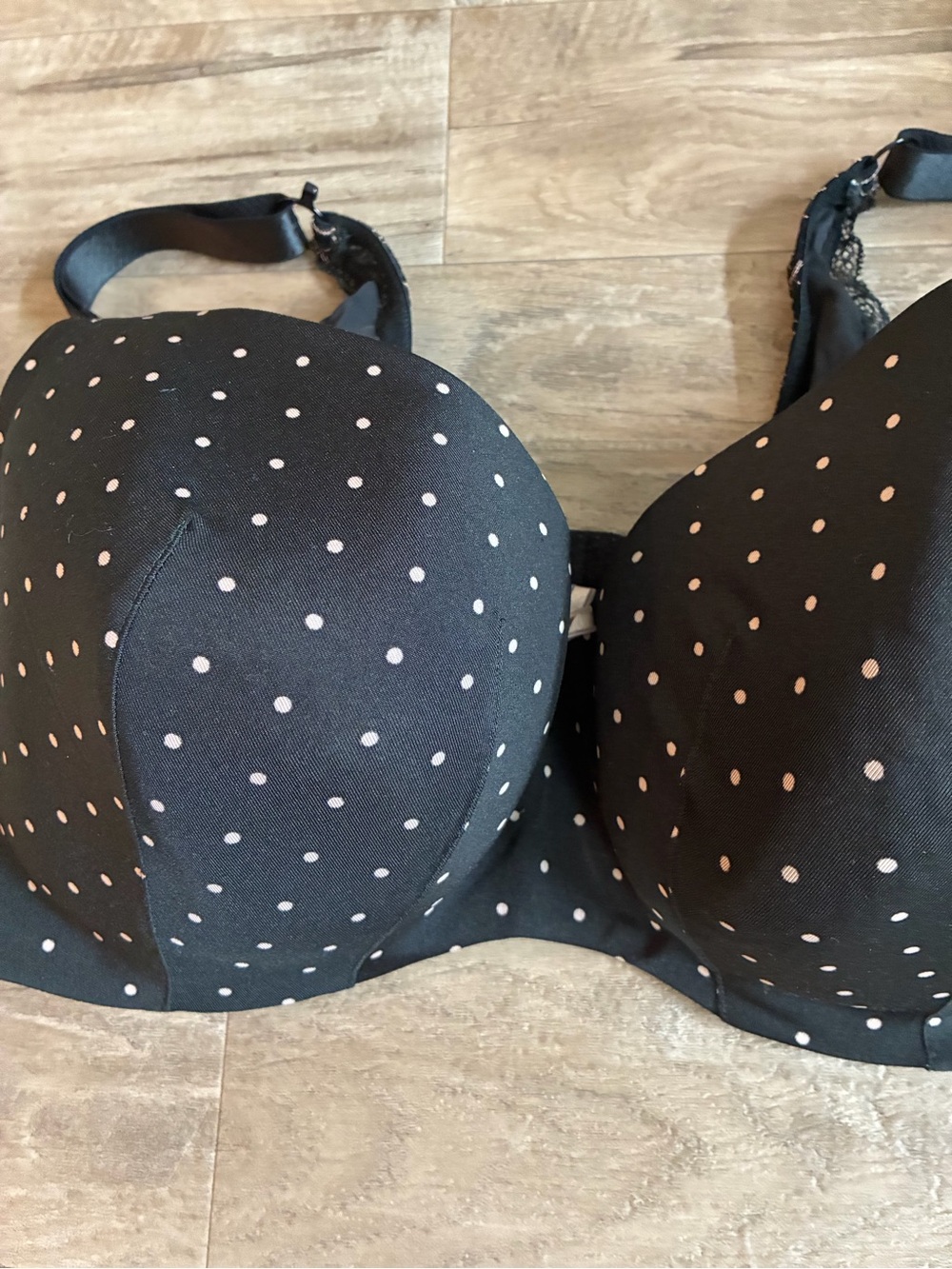 Cacique Polka Dot Bow Lightly Lined Balconete Bra - Picture 3 of 8